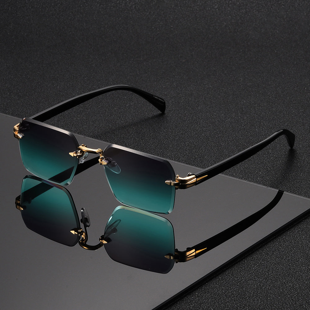 Rimless Square Eyeglasses for Men – Lightweight Metal Frame with Modern Minimalist Style | Thomler