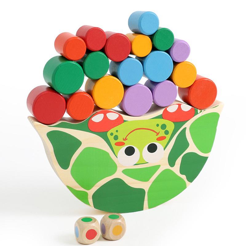 Turtle Stacking Game for Toddlers – Wooden Balance Blocks for Hand-Eye Coordination & Fine Motor Skills Ages 3+ | Thomler