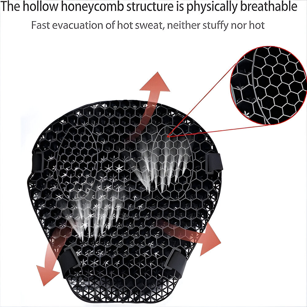 Ergonomic Gel Cushion Pad for Motorcycle Seats with Shock-Absorbing Honeycomb Design for Touring Cruiser Sport Bikes Road Trips Riders | Thomler