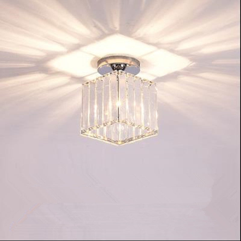 LED Flush Mount Fixture with Adjustable Temperature Settings – Crystal Shade – Square, Round & Hexagon Options | Thomler