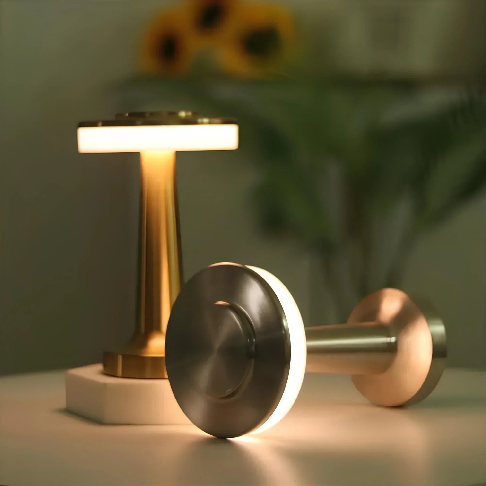 Table Lamp Metal 21.0 cm USB Rechargeable Dimmable Bedroom Restaurant Wireless LED Mood Lighting | Thomler