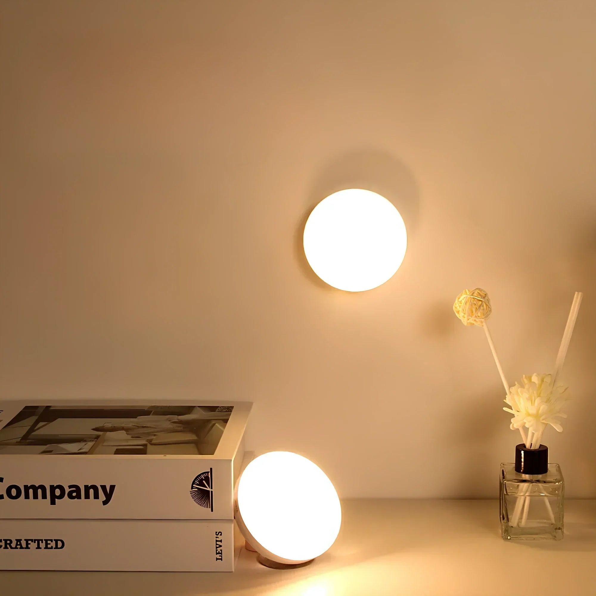 Motion Sensor Lamp ABS Plastic 8.0 cm Wireless Hallway Bedroom Night Light USB Rechargeable Automatic Wall Light | Thomler