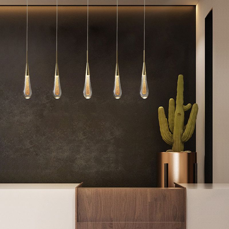 Golden Teardrop Crystal Chandelier for Kitchen and Living Room | Thomler