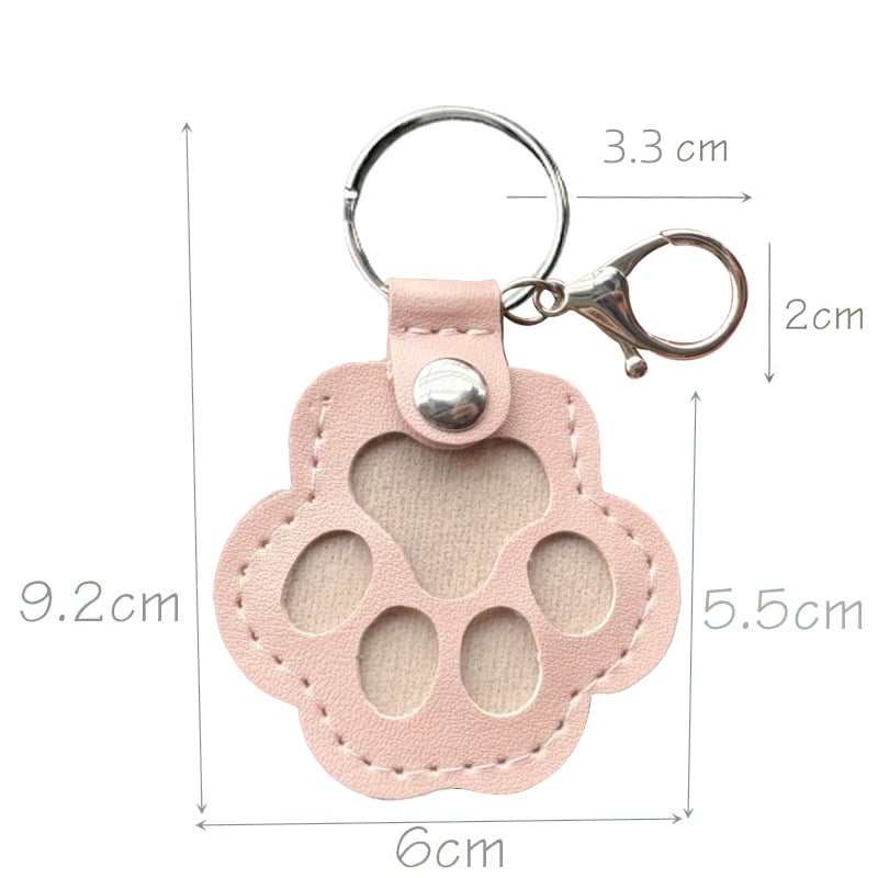 Pet Memorial Keychain with Hidden Keepsake Chamber – Leather Paw Print Charm for Dog & Cat Lovers | Thomler