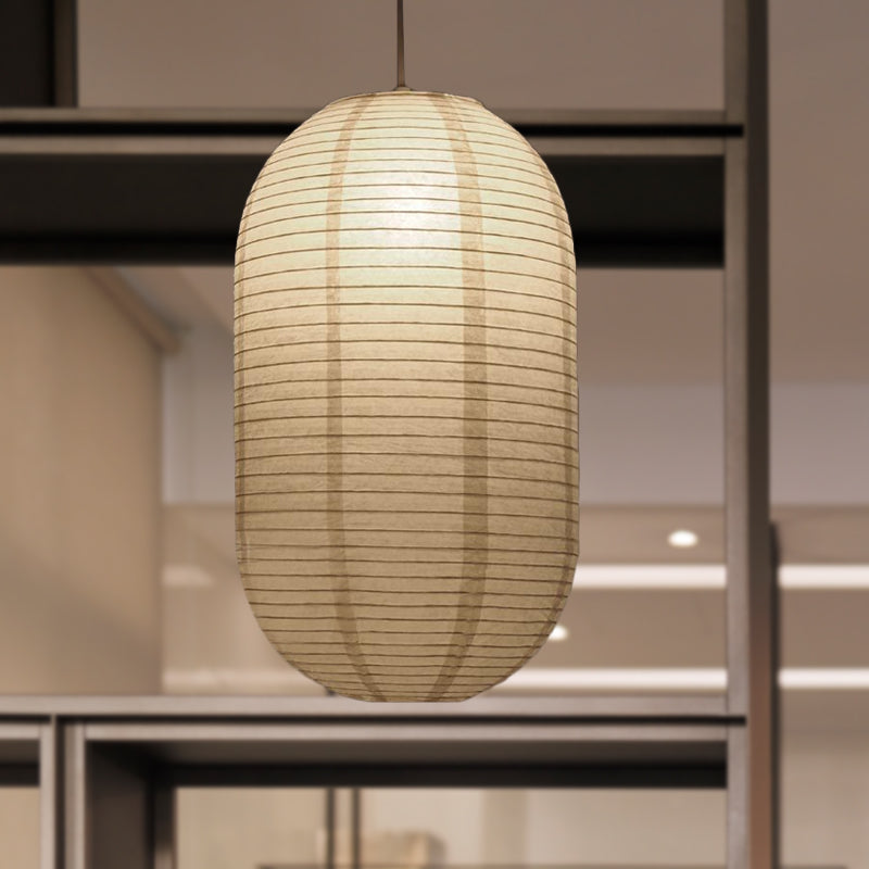 Japanese Paper Lantern Pendant Light White Round Ceiling Fixture for Dining Room Bedroom Kitchen Island Hanging Lamp E26 Base Modern Asian | Thomler