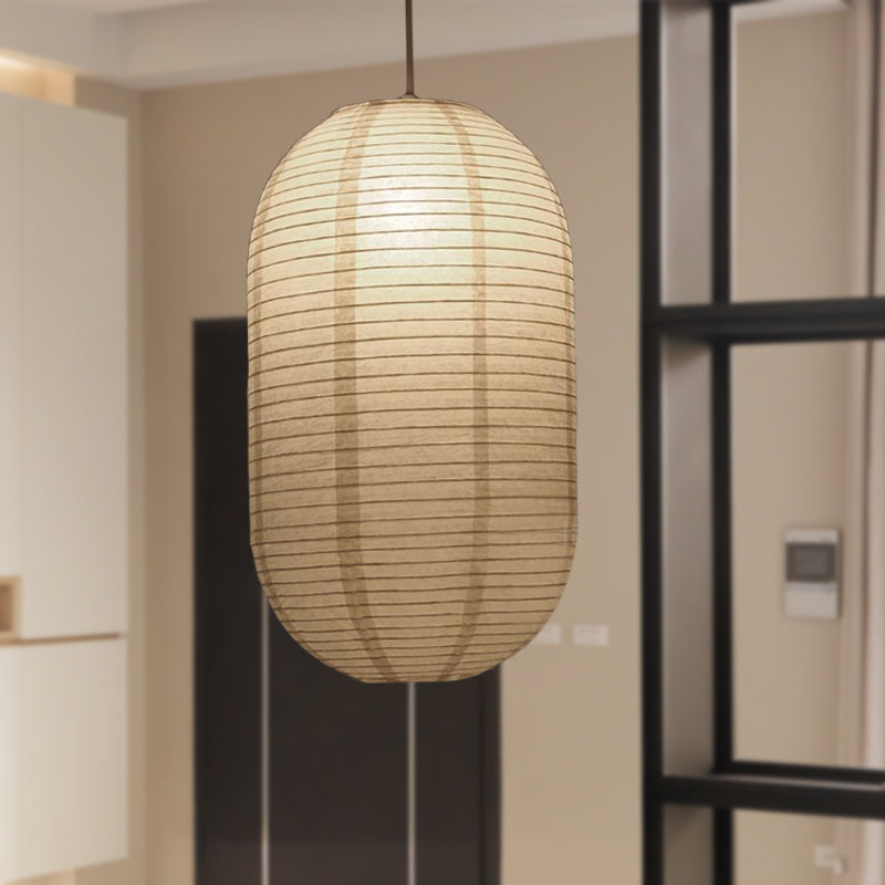 Japanese Paper Lantern Pendant Light White Round Ceiling Fixture for Dining Room Bedroom Kitchen Island Hanging Lamp E26 Base Modern Asian | Thomler