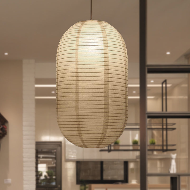 Japanese Paper Lantern Pendant Light White Round Ceiling Fixture for Dining Room Bedroom Kitchen Island Hanging Lamp E26 Base Modern Asian | Thomler
