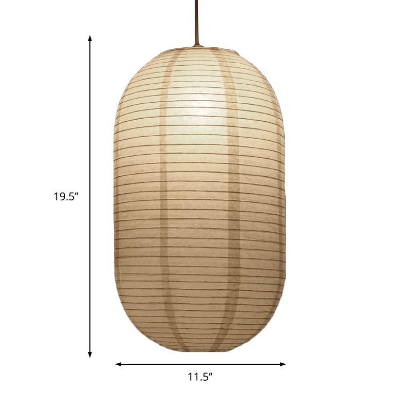 Japanese Paper Lantern Pendant Light White Round Ceiling Fixture for Dining Room Bedroom Kitchen Island Hanging Lamp E26 Base Modern Asian | Thomler