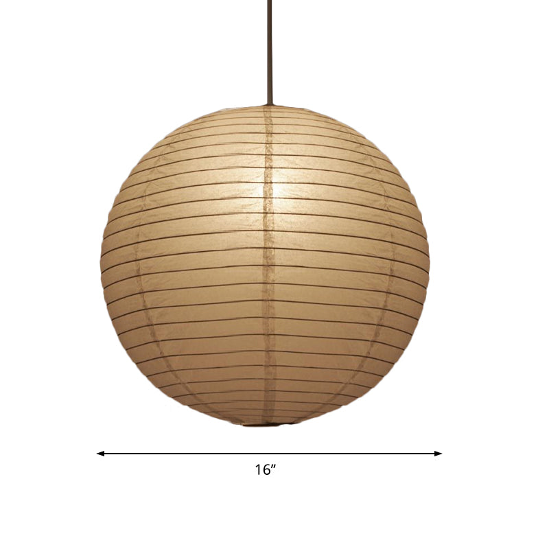 Japanese Paper Lantern Pendant Light White Round Ceiling Fixture for Dining Room Bedroom Kitchen Island Hanging Lamp E26 Base Modern Asian | Thomler