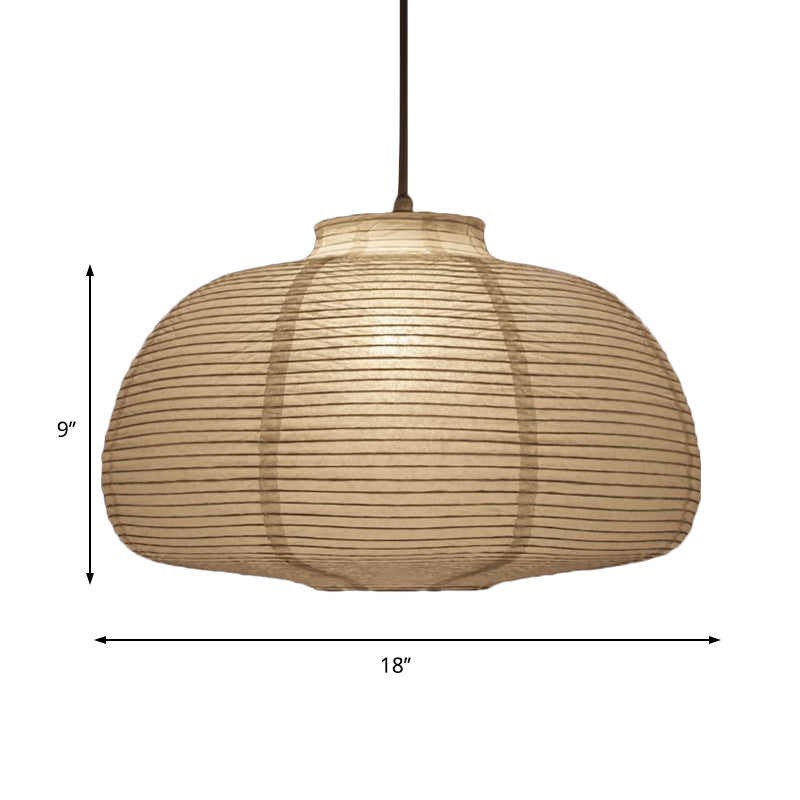 Japanese Paper Lantern Pendant Light White Round Ceiling Fixture for Dining Room Bedroom Kitchen Island Hanging Lamp E26 Base Modern Asian | Thomler