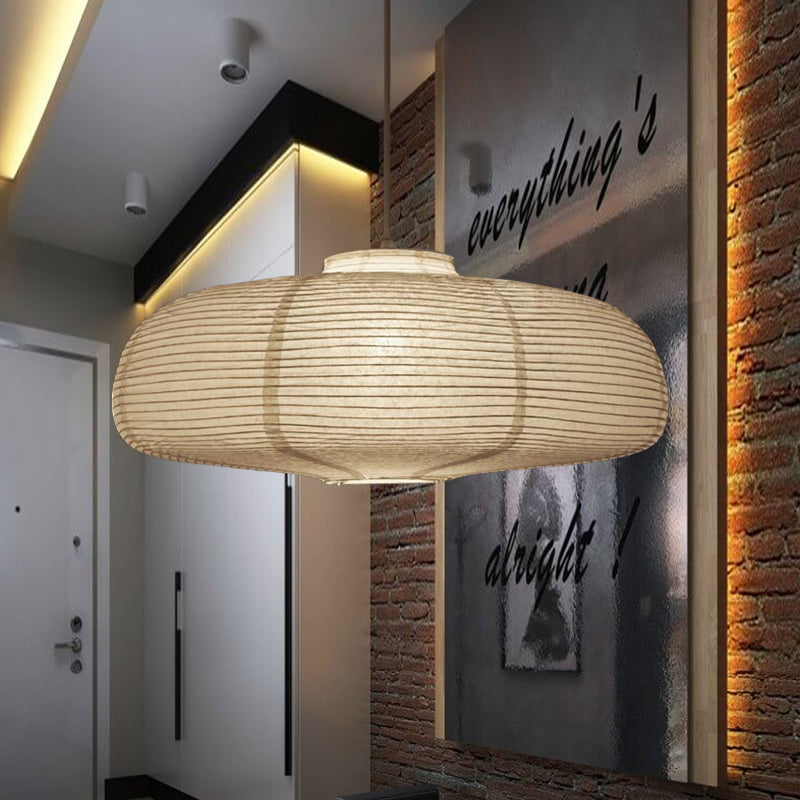 Japanese Paper Lantern Pendant Light White Round Ceiling Fixture for Dining Room Bedroom Kitchen Island Hanging Lamp E26 Base Modern Asian | Thomler