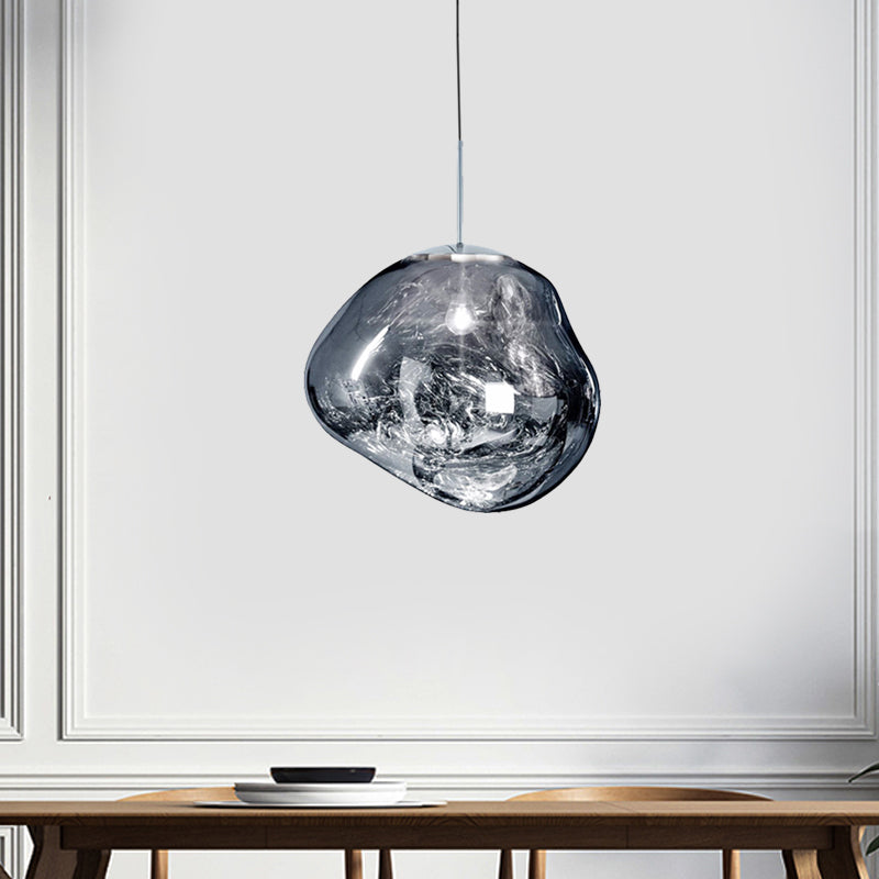 Glass Pendant Light Fixture for Dining Room & Kitchen – Modern Metal Hanging Lamp in Gold, Silver & Red – E26 Socket for LED & | Thomler
