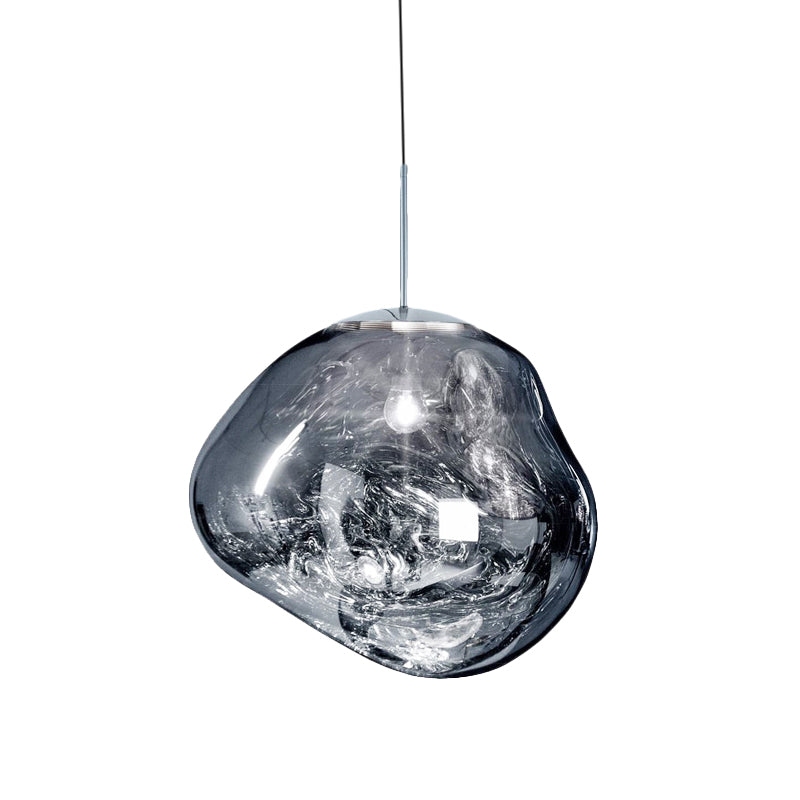 Glass Pendant Light Fixture for Dining Room & Kitchen – Modern Metal Hanging Lamp in Gold, Silver & Red – E26 Socket for LED & | Thomler
