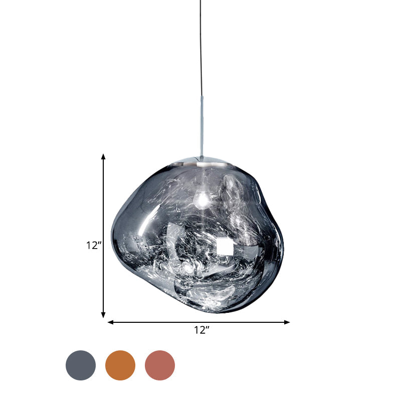 Glass Pendant Light Fixture for Dining Room & Kitchen – Modern Metal Hanging Lamp in Gold, Silver & Red – E26 Socket for LED & | Thomler