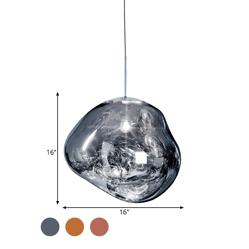 Glass Pendant Light Fixture for Dining Room & Kitchen – Modern Metal Hanging Lamp in Gold, Silver & Red – E26 Socket for LED & | Thomler