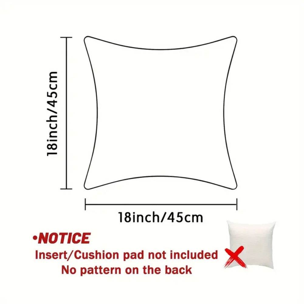Holiday Throw Pillow Covers Set | Festive Velvet Decorative Cases with Santa, Reindeer & Tree Designs | 18x18 Inch Soft Zippered Cushion | Thomler