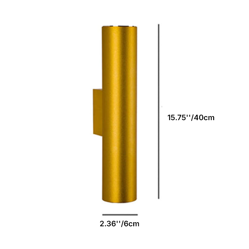 Up-Down LED Wall Light Fixture in Gold, Black or White Aluminum for Hallway, Bedroom & Living Room | Thomler