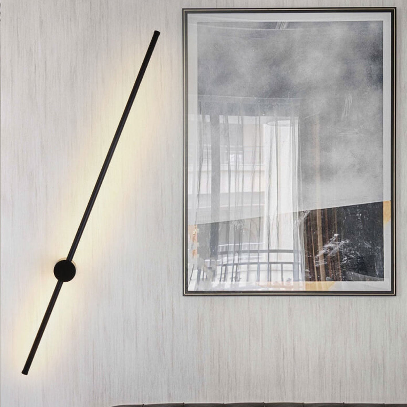 Wall Lamp Aluminium LED 80.0 cm Black Bedroom Hallway Minimalist Linear Mood Lighting Fixture | Thomler