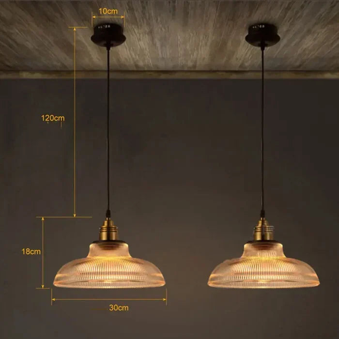 Glass Pendant Light Fixture with Metal Frame – Modern Hanging Lamp for Dining Room, Living Room & Bedroom | Thomler