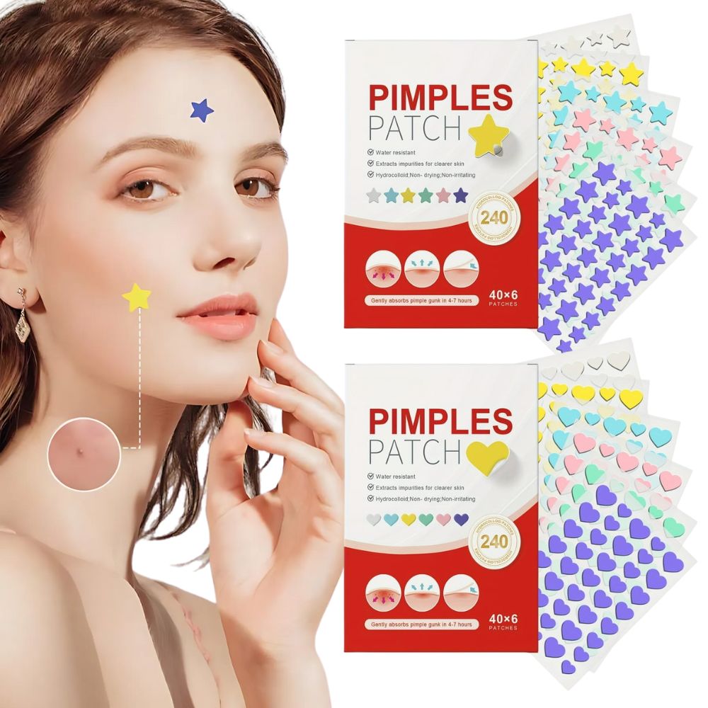 Hydrocolloid Spot Stickers – 240 Adorable Heart & Star Shapes for Blemish Care | Thomler