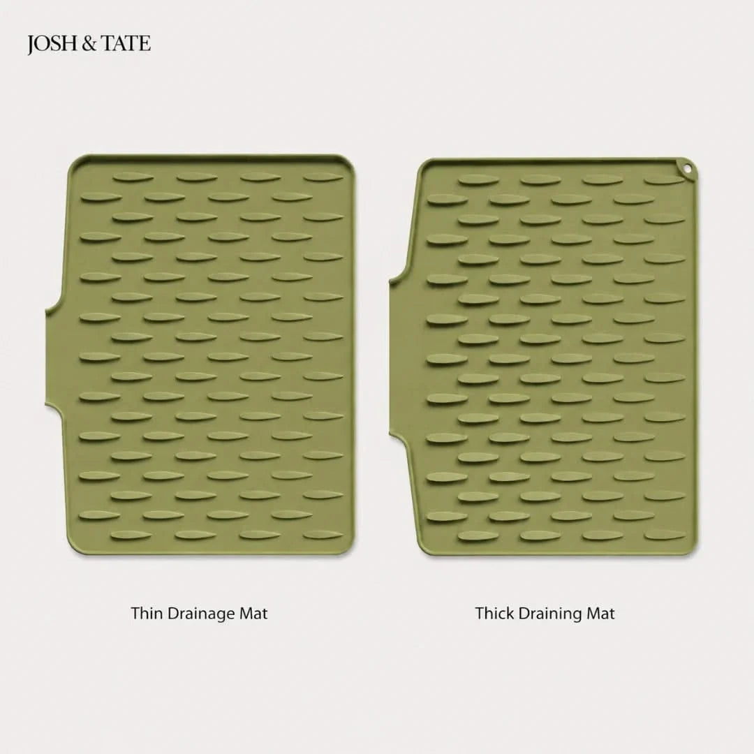 Silicone Kitchen Counter Mat with Drainage Channels for Dishes Pots Cutting Boards Heat-Resistant Non-Slip Drying Pad | Thomler