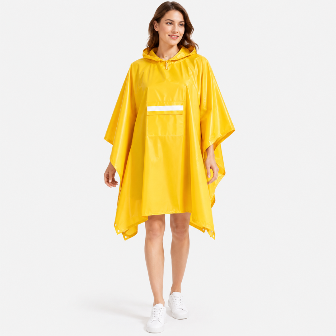 Oversized Waterproof Rain Poncho with Adjustable Hood & Storage Pouch for Hiking & Festivals | Thomler