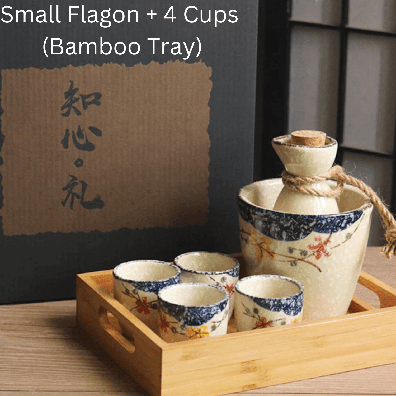 Handcrafted Ceramic Sake Serving Set Cherry Blossom Design Tokkuri Flagon Ochoko Cups Traditional Japanese Drinkware for Home Entertaining G | Thomler