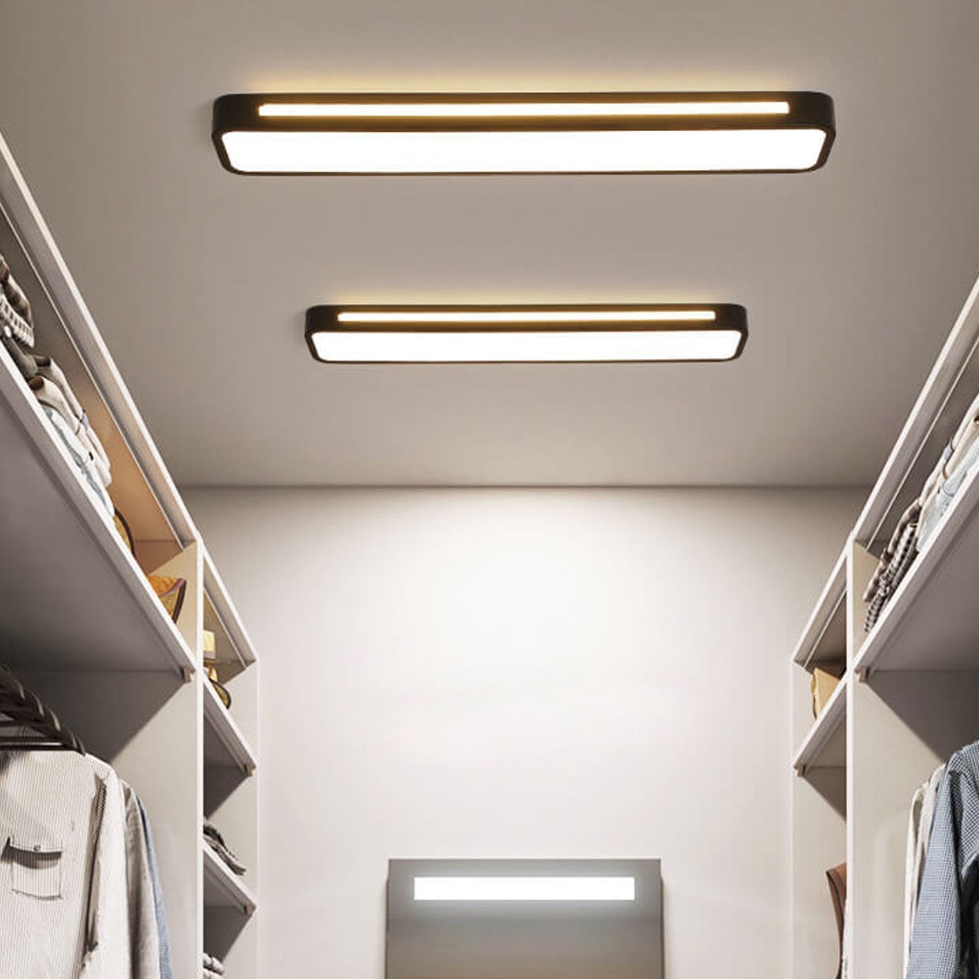 Ceiling Light Acrylic LED 18.8 in Flush Mount Black White Hallway Bedroom Modern Slim Lighting Fixture | Thomler