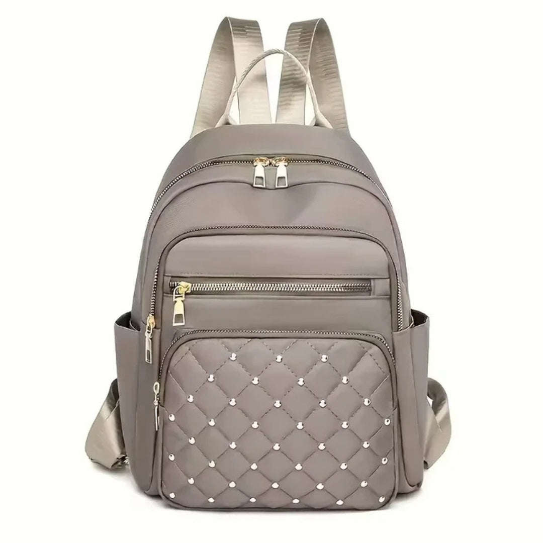 Multi-Compartment Quilted Backpack with Adjustable Straps & Top Handle for School, Work & Travel | Thomler
