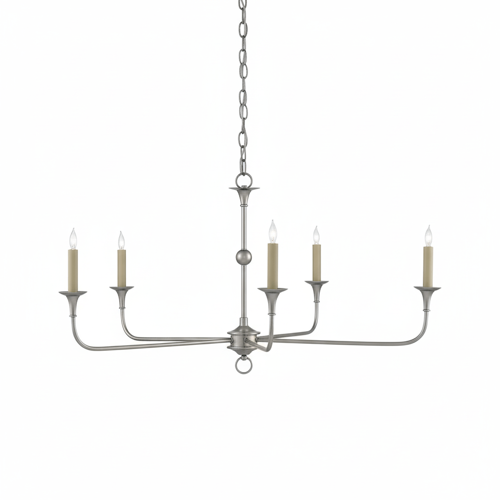 Pendant Light Brass Metal 91.0 cm Dining Room Candle Style Ceiling Chandelier Adjustable Chain E14 Hanging Fixture | Thomler