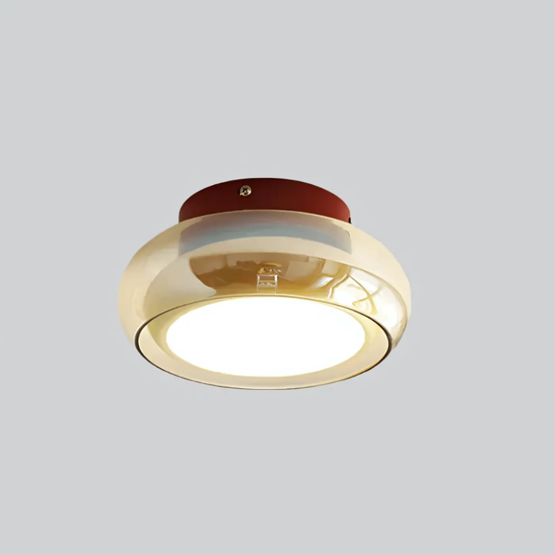 Ceiling Lamp Glass 24W Amber Warm White Living Room Hallway Retro LED Flush Mount Lighting | Thomler