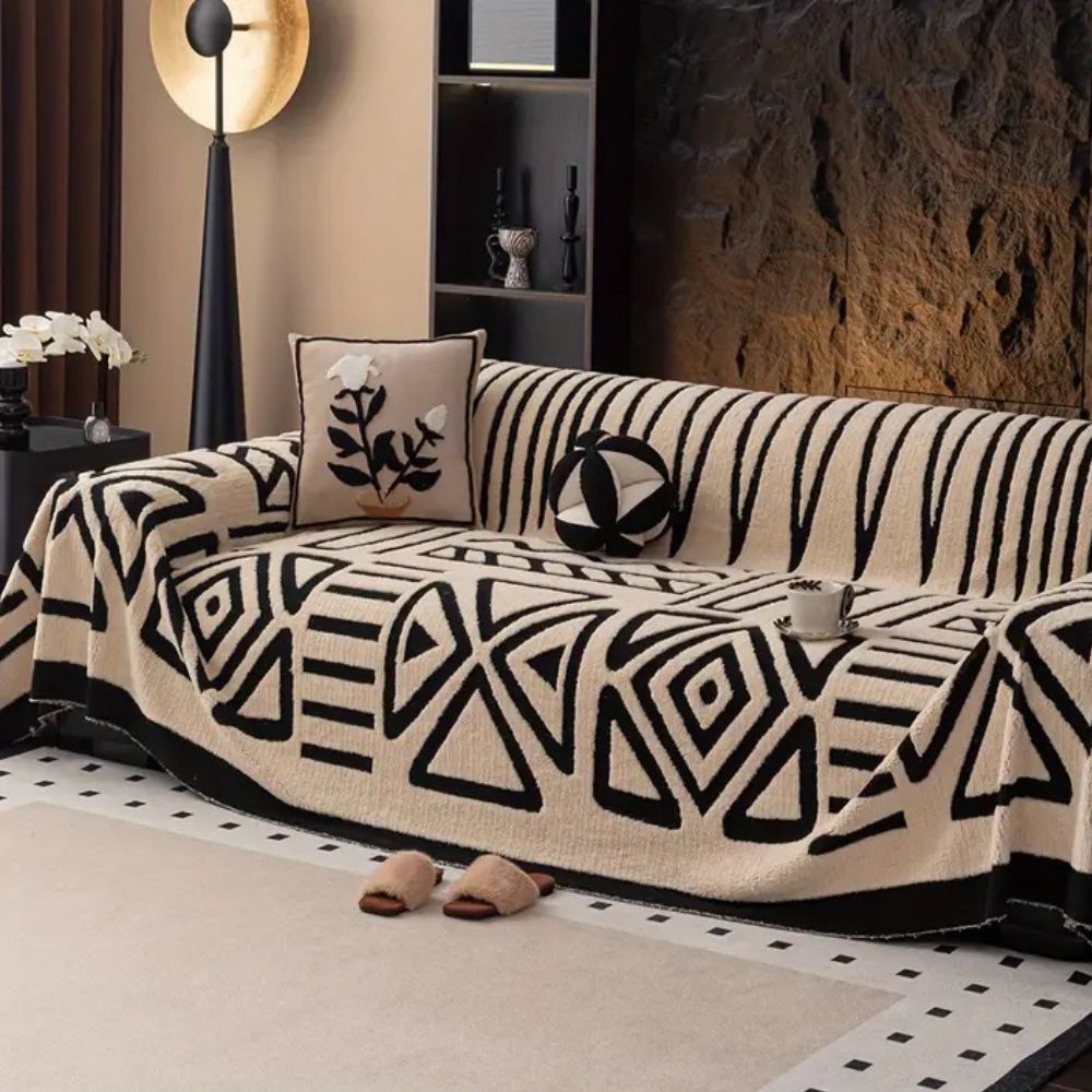 Sofa Throw Blanket with Non-Slip Grip — Jacquard Weave Pet-Proof Furniture Protector for Sectionals, Couches & Loveseats | Thomler