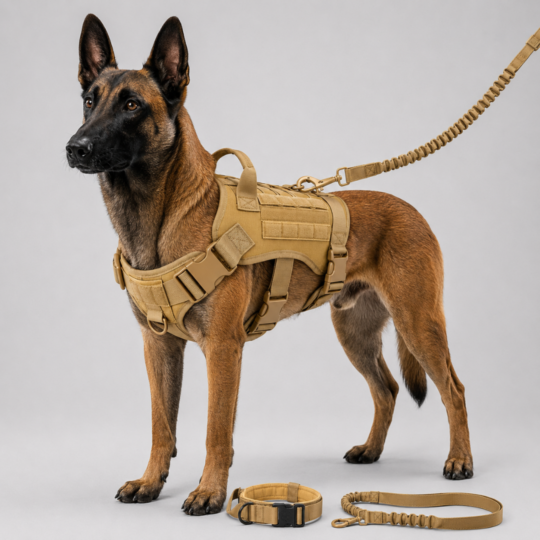Military-Inspired Full-Body Dog Harness with Adjustable Straps and Reinforced Leash Attachment for Large Breed Training and Walking | Thomler