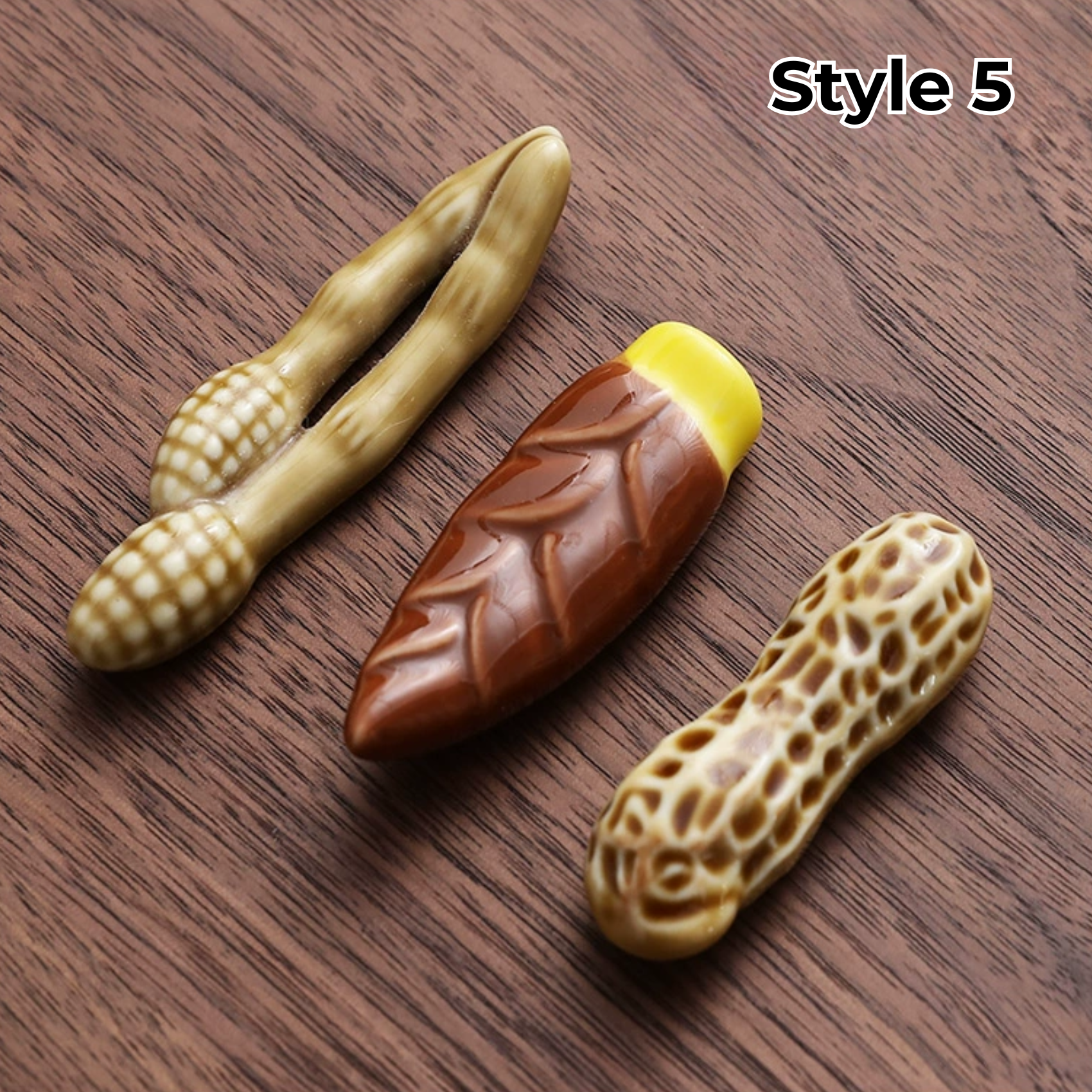 Porcelain Utensil Holders with Animal and Fruit Designs for Asian Dining – Set of 3 Decorative Tabletop Rests | Thomler