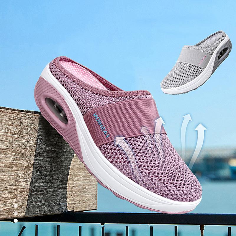 Cushioned Slip-On Sneakers with Arch Support for All-Day Walking Comfort Women's Breathable Mesh Athletic Shoes | Thomler