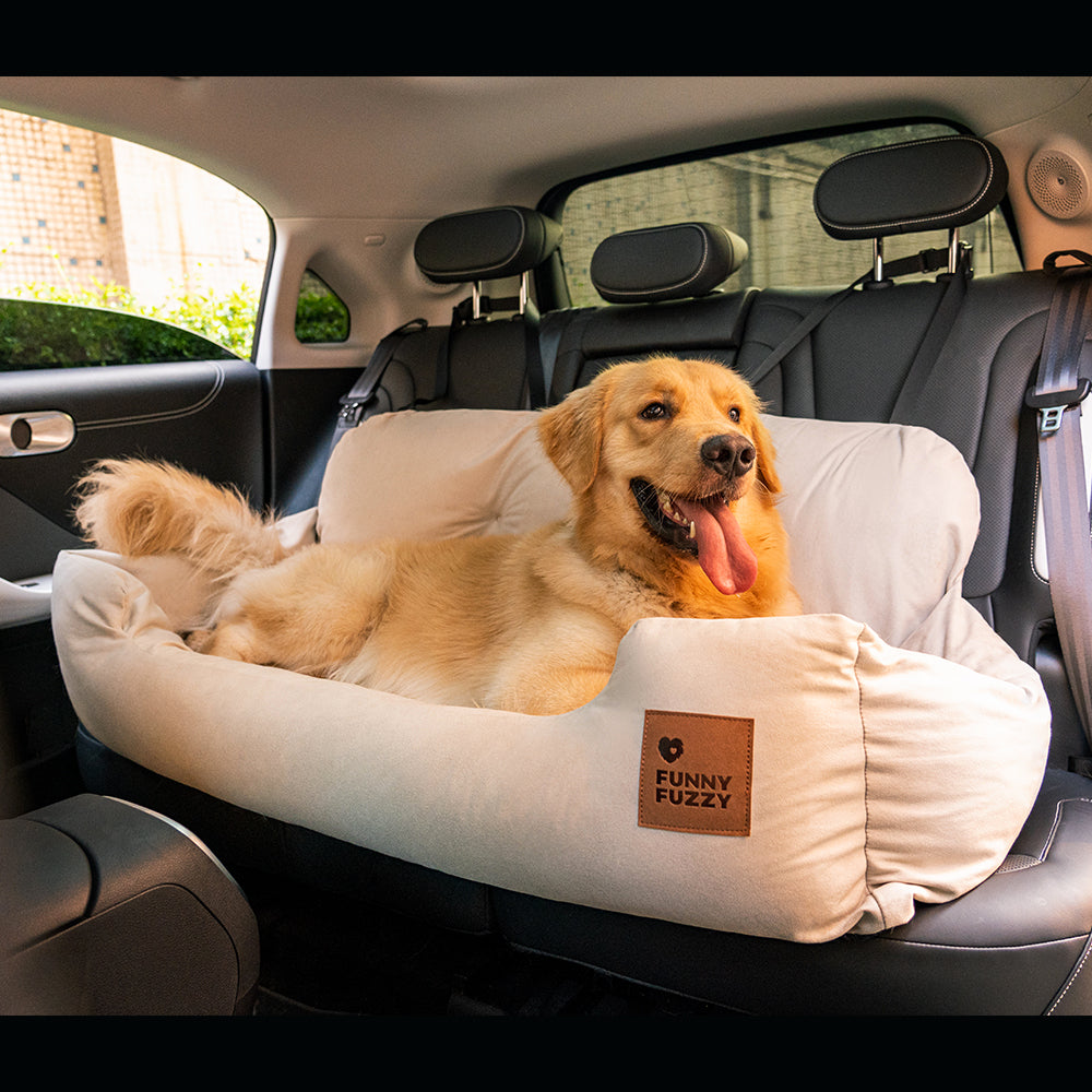 Dog Car Seat Cover for Back Seat – Padded Travel Hammock for Medium & Large Dogs with Safety Tethers & Storage Pockets | Thomler