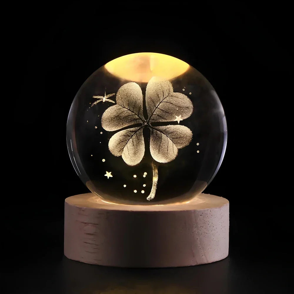 Cosmic Crystal Ball Night Light with LED Color Display | 25 Space Designs | USB Powered Galaxy Sphere Lamp for Bedroom, Living Room & Gift | Thomler
