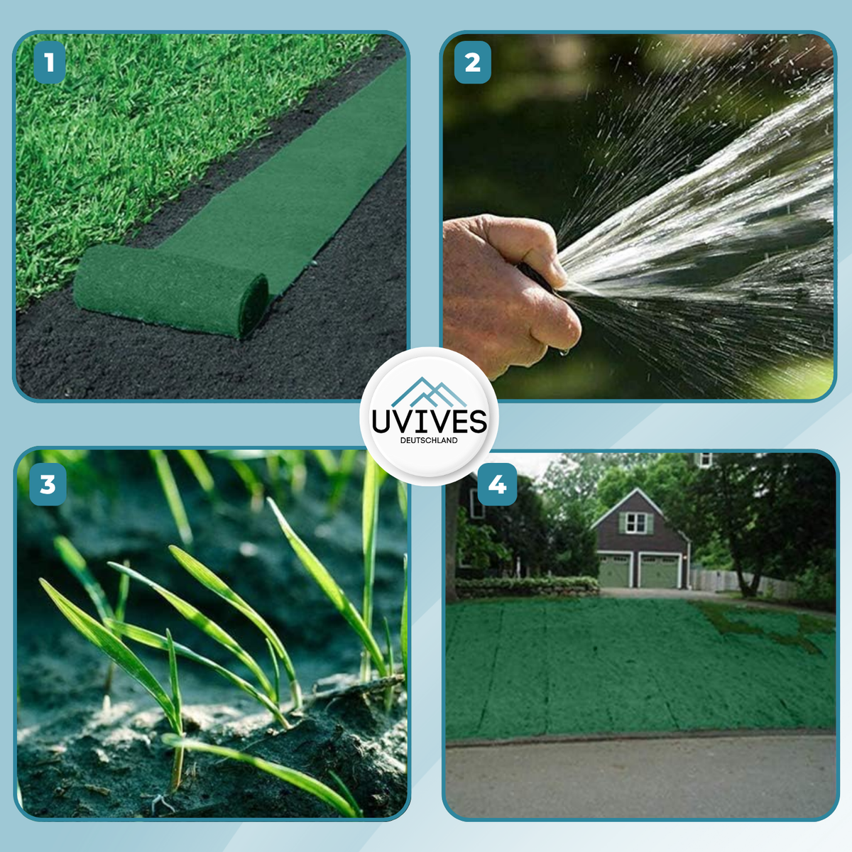 Pre-Seeded Biodegradable Grass Roll for Instant Lawn Coverage – Roll Out, Water & Grow Dense Turf for Yard Patching, Garden Restoration & | Thomler