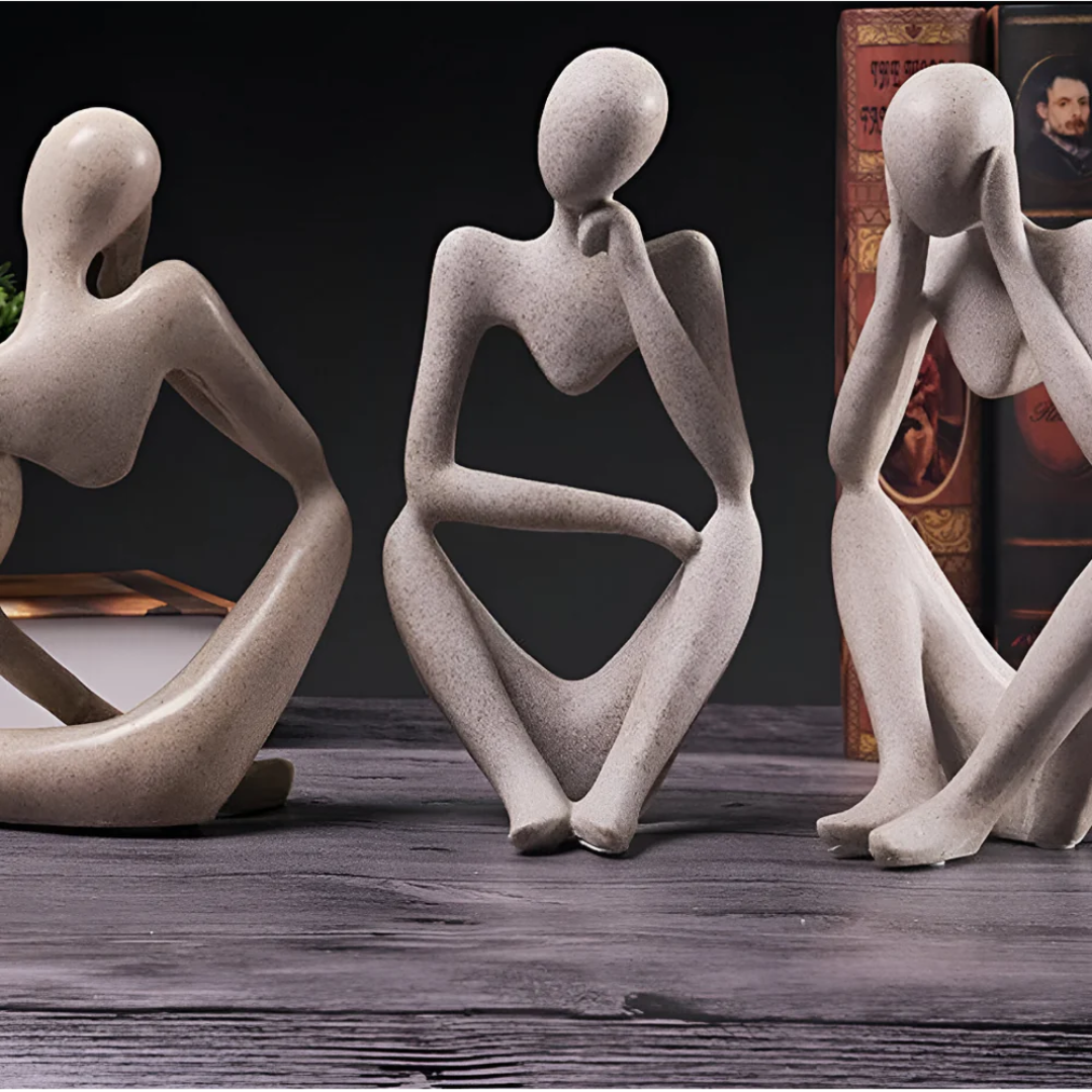 Contemplative Figure Sculpture – Modern Abstract Art Piece for Home & Office Décor | Thomler