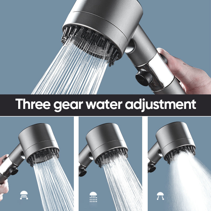 3-Mode High-Pressure Handheld Shower Head with On/Off Pause Switch & Built-In Water Filter | Thomler