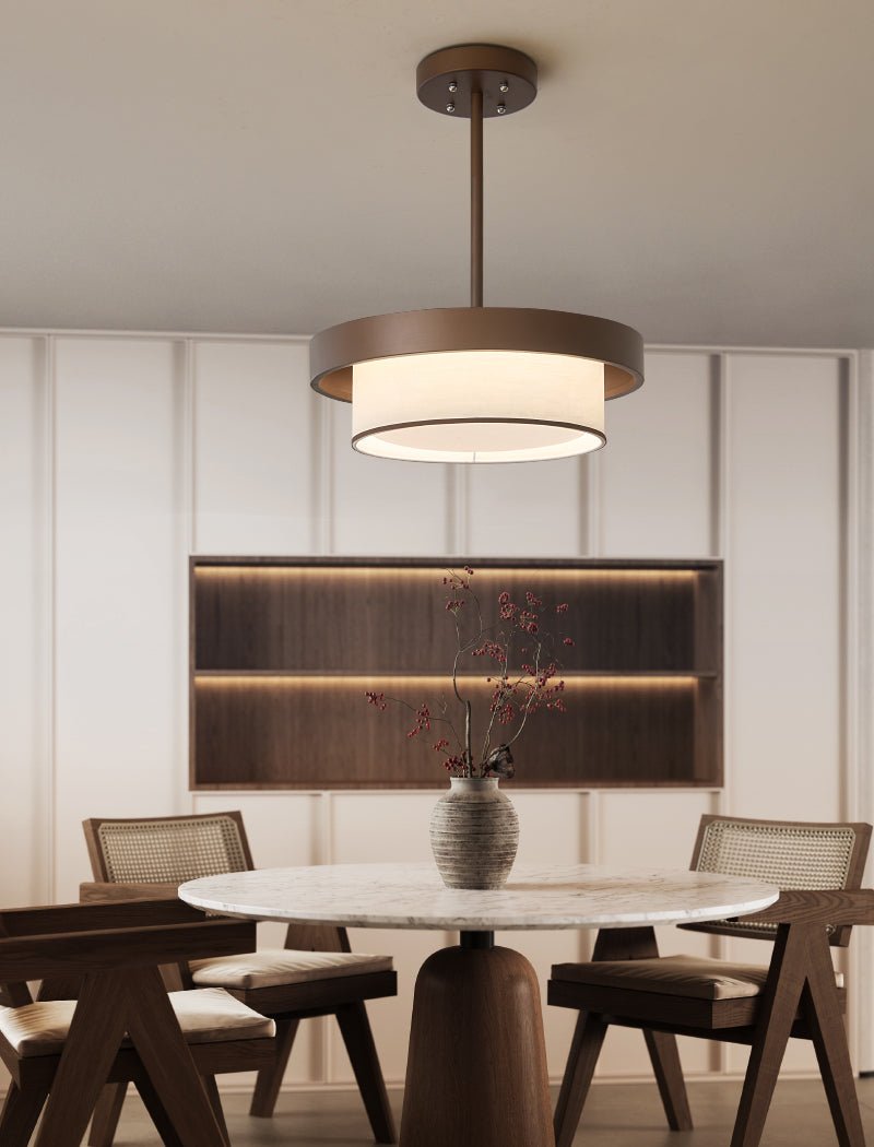 Layered Fabric Ring Pendant Light – Modern Hanging Ceiling Fixture for Dining Room & Entryway | Thomler