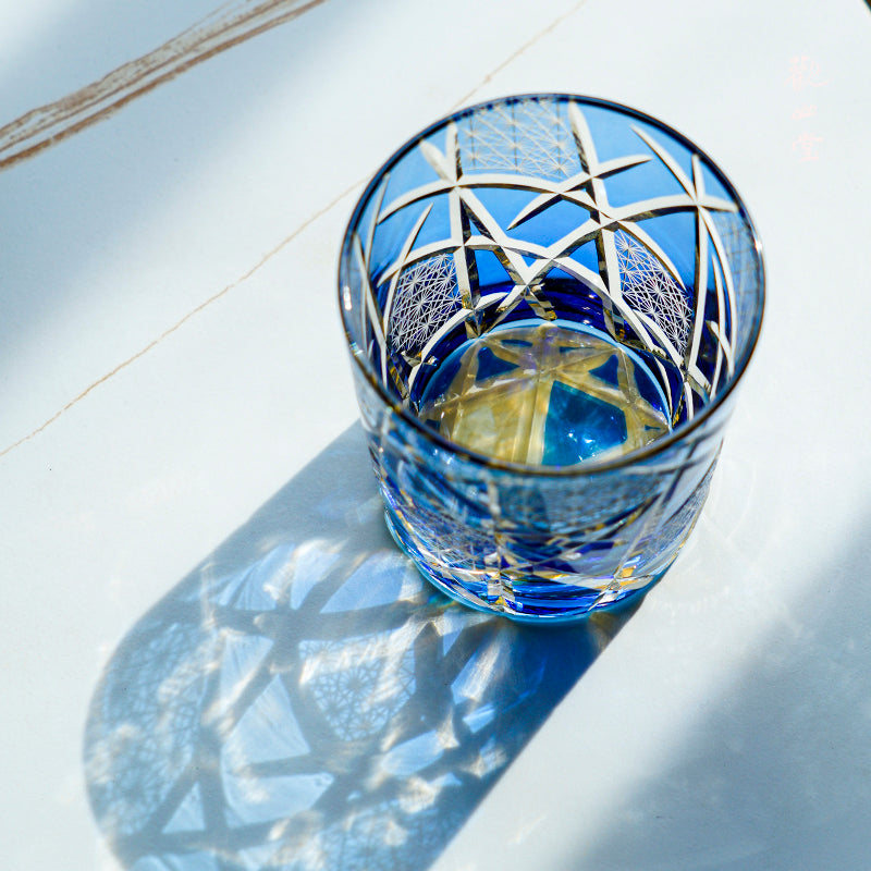 Japanese Cut Crystal Whisky Glass with Gift Box Lightning Pattern Barware for Scotch Bourbon Cocktails Home Bar Décor Artisan Glassware Coll | Thomler