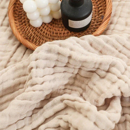 Lightweight Cotton Gauze Throw Blanket – Breathable Summer Layer for Bed, Couch & Chair – Natural Organic Fabric – Soft All-Season Cover | Thomler