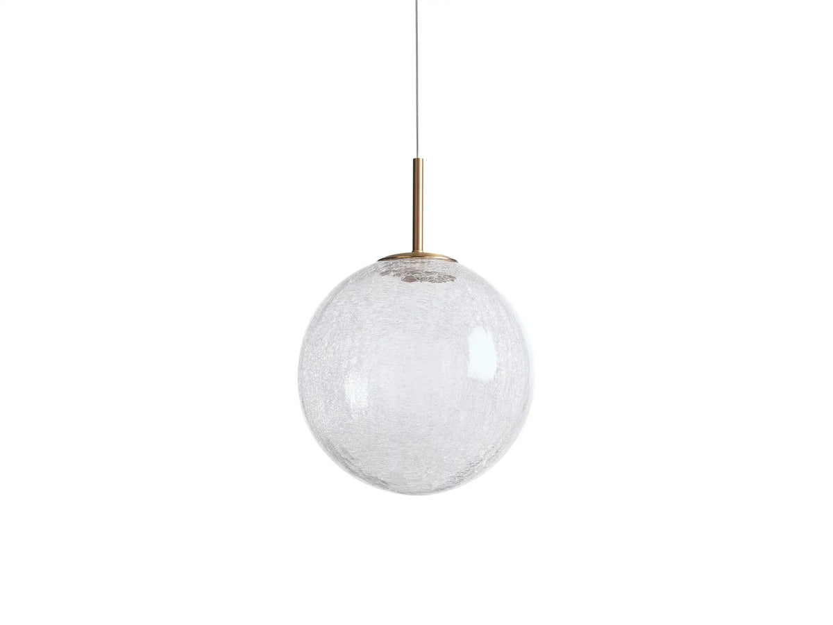 Handblown Glass Globe Pendant Light with Brushed Brass Finish and Integrated LED for Kitchen Island, Dining Room, Entryway, and Bedroom | Thomler