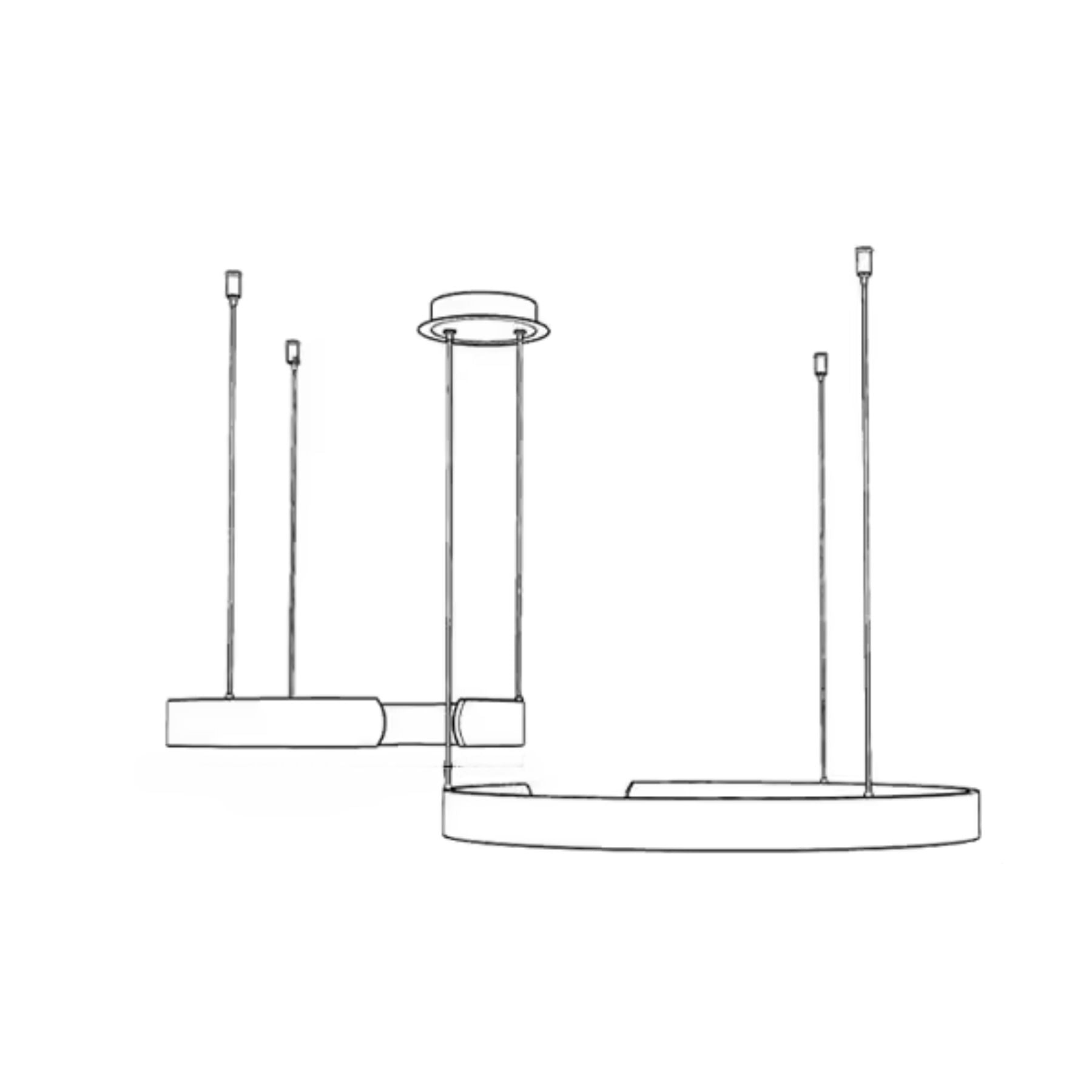 Pendant Light Aluminium Integrated LED 50.0 cm Adjustable Dining Room Living Room Hallway Ceiling Lamp Modern Minimalist Ring Design | Thomler