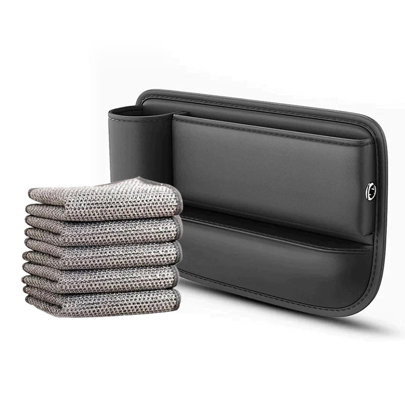 Car Seat Gap Organizer Faux Leather Storage Caddy with Charging Port for Center Console Driver Passenger Side Vehicle Accessories | Thomler