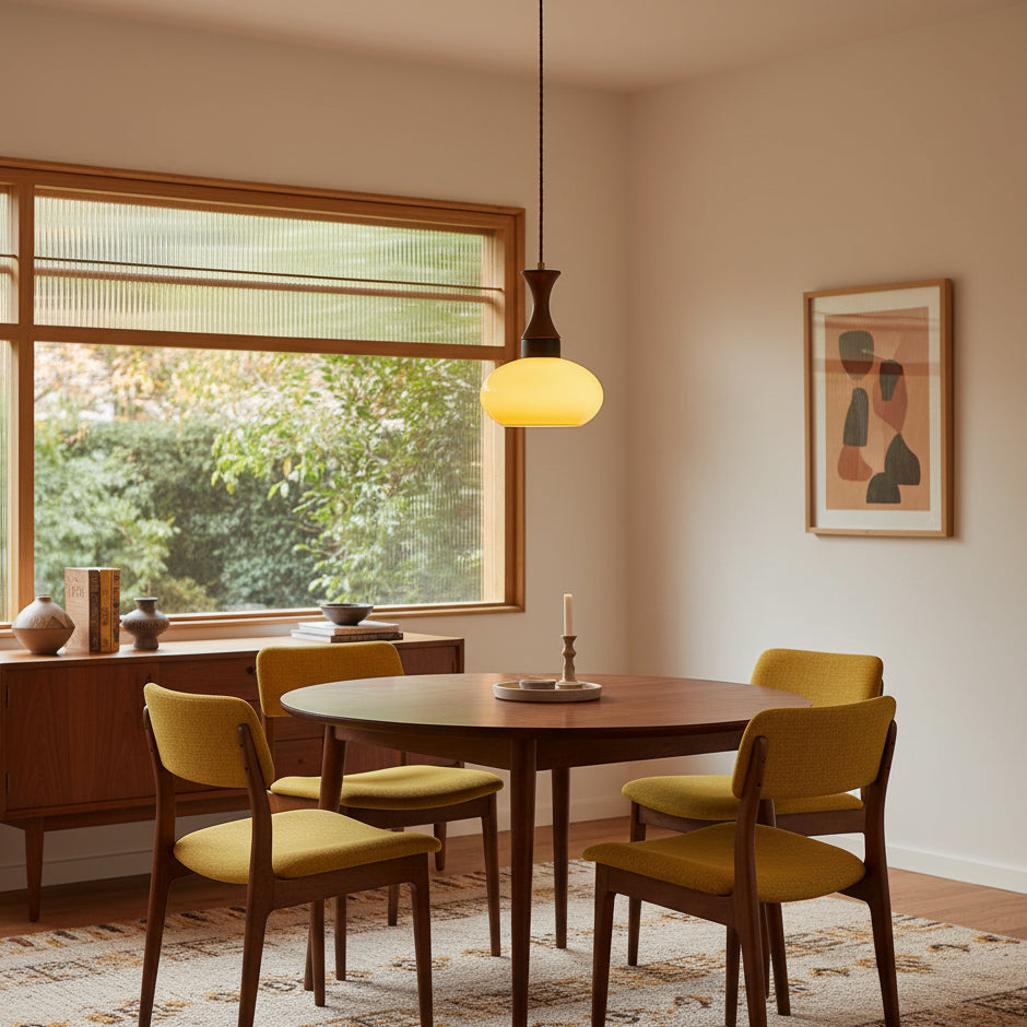 Pendant Light Glass 7 in Brown Dining Room Kitchen Island Ceiling Lamp Adjustable Height | Thomler