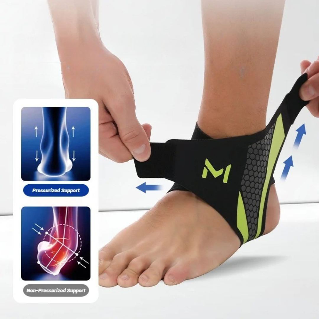 Ankle Compression Brace for Support & Stability During Sports | Adjustable Wrap for Running, Basketball, Gym | Breathable Neoprene-Free | Thomler