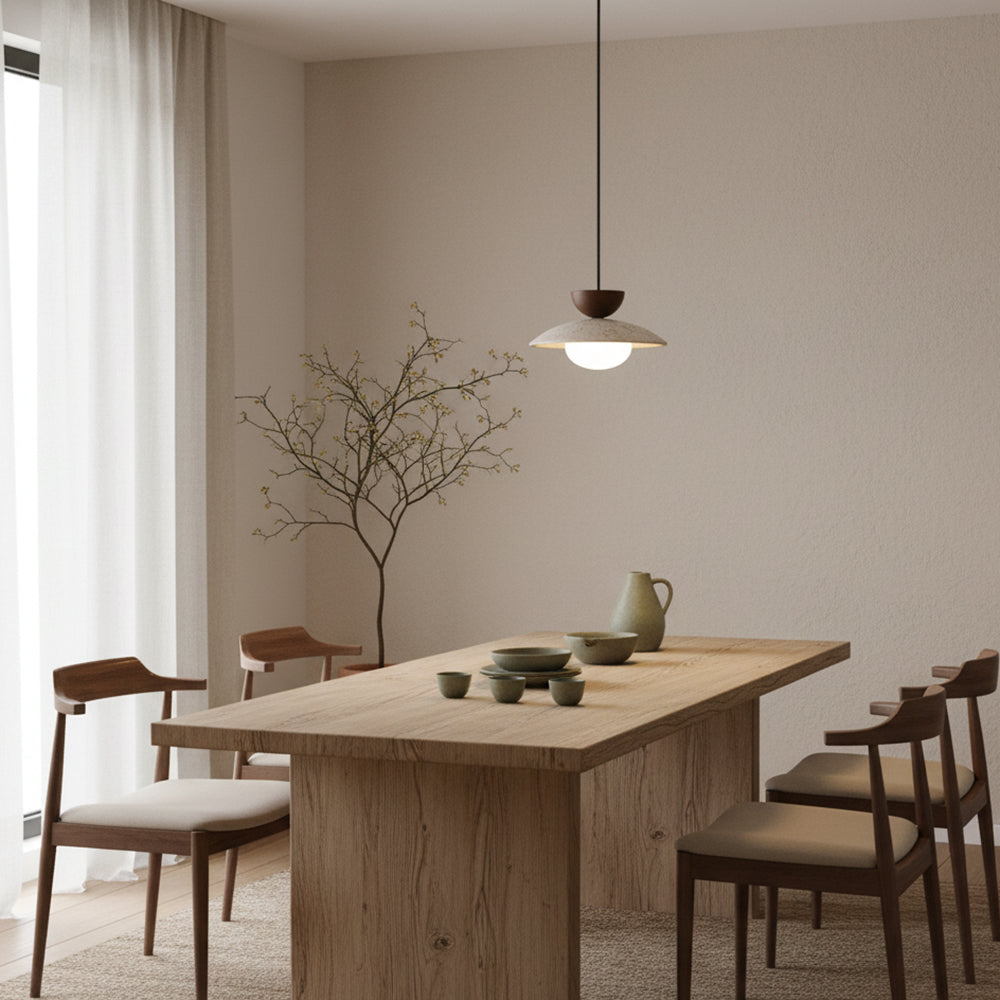 Pendant Light Travertine Glass Shade 9.8 in Modern Dining Room Kitchen Island Hanging Ceiling Lamp | Thomler