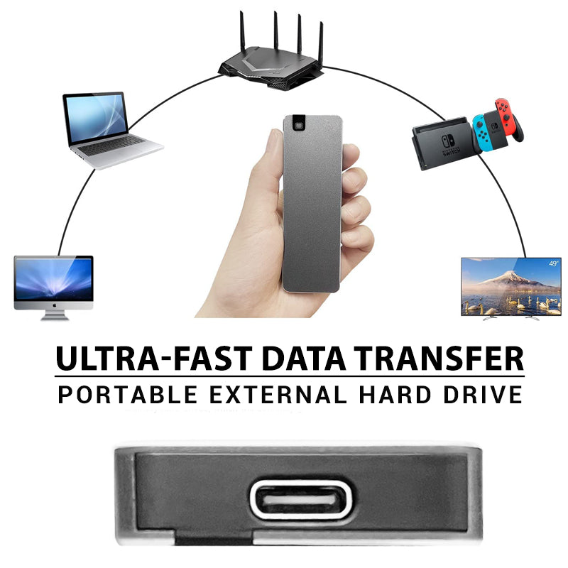 Portable SSD External Solid State Drive USB 3.2 Gen 1 Fast Transfer Speed Shockproof Aluminum Case Lightweight Storage for Laptop Desktop | Thomler